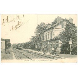 carte postale ancienne 60 BETHISY-SAINT-PIERRE. La Gare avec Locomotive et Train 1904