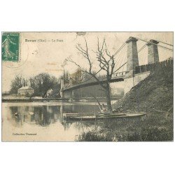 carte postale ancienne 60 BORAN. Le Pont 1910 (état moyen)