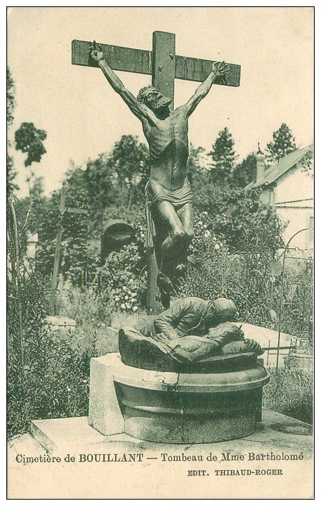 carte postale ancienne 60 BOUILLANT. Le Cimetière. Tombeau de Mm Bartholomé