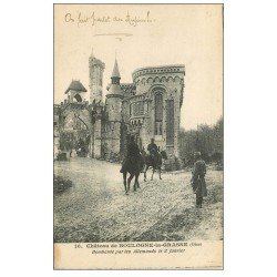 carte postale ancienne 60 BOULOGNE-LA-GRASSE. Le Château avec Militaires