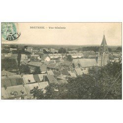 carte postale ancienne 60 BRETEUIL SUR NOYE. Vue générale vers 1908