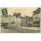 carte postale ancienne 60 BRETEUIL. Rues Amiens et Paris 1913. Hôtel et Café du Commerce et de France