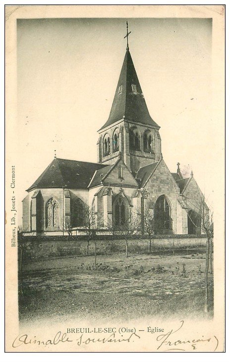 carte postale ancienne 60 BREUIL-LE-SEC. L'Eglise 1903