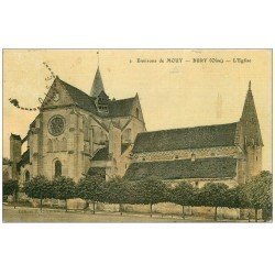 carte postale ancienne 60 BURY. Le Village 1916 superbe carte toilée (timbre absent)...