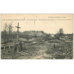 carte postale ancienne 60 CANDOR. Le Village détruit Guerre 1914-18. Tampon Militaire 1917