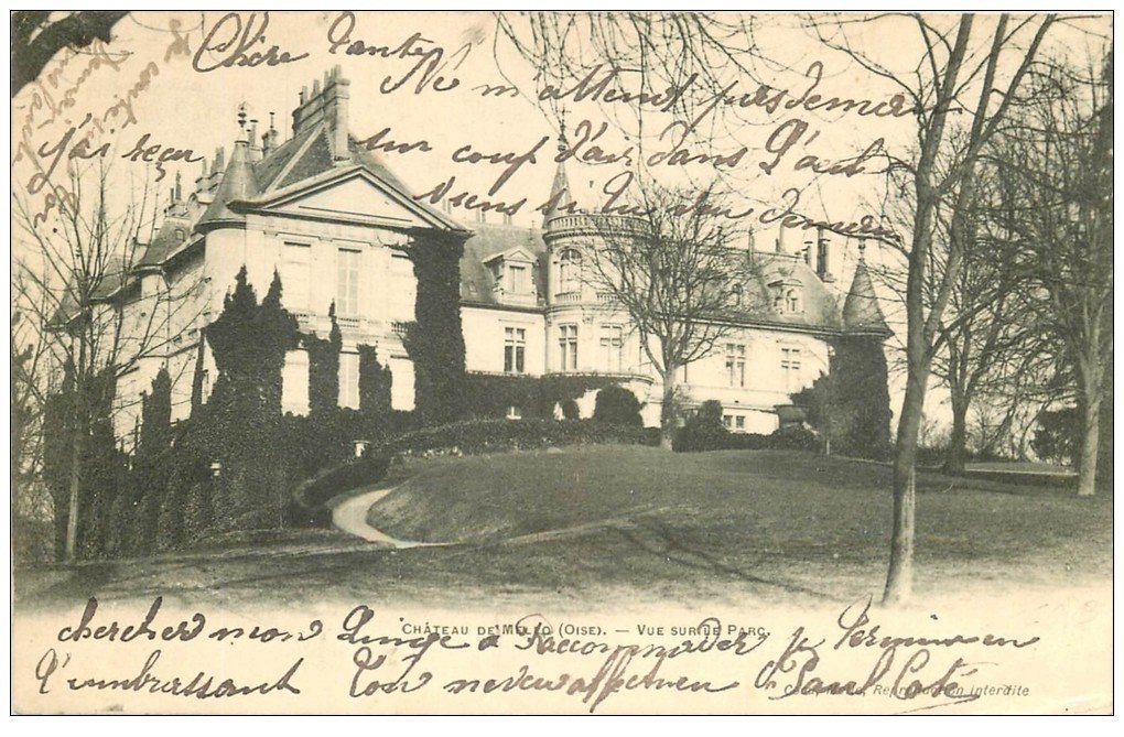 carte postale ancienne 60 CHATEAU DE MELLO 1903