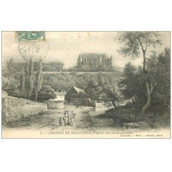 carte postale ancienne 60 CHATEAU DE MELLO. Vieille gravure 1907