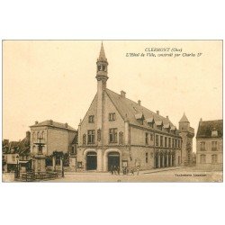 carte postale ancienne 60 CLERMONT. Hôtel de Ville sépia