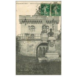 carte postale ancienne 60 CLERMONT. Statue Cassini de Thury 1916