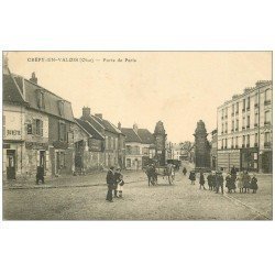 carte postale ancienne 60 CREPY-EN-VALOIS. Buvette Porte de Paris Hôtel du Cheval Blanc