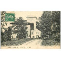 carte postale ancienne 60 ERMENONVILLE. Le Moulin avec Attelage 1911