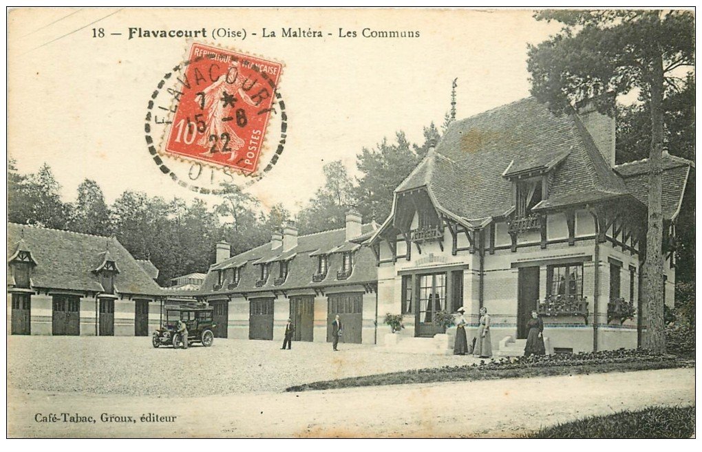 carte postale ancienne 60 FLAVACOURT. La Maltéra. Les Communs 1922