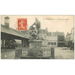 carte postale ancienne 60 FORMERIE. Monument Dornat 1916. Chapellerie et Attelage