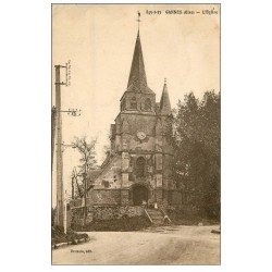 carte postale ancienne 60 GANNES. Animation sur perron de l'Eglise 1937