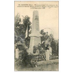 carte postale ancienne 60 GANNES. Monument aux Morts animation 1931