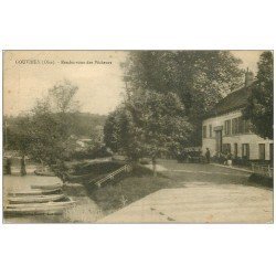 carte postale ancienne 60 GOUVIEUX. Rendez-vous des Pêcheurs voiture ancienne