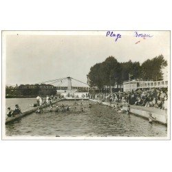 carte postale ancienne 60 LYS CHANTILLY BORAN. Plage et Piscine. Carte Photo
