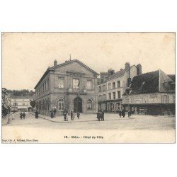 carte postale ancienne 60 MERU. Hôtel de Ville 1917 Pâtisserie Cortesi et Epicerie Buvette