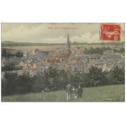 carte postale ancienne 60 MERU. Panorama 1908 avec Promeneurs