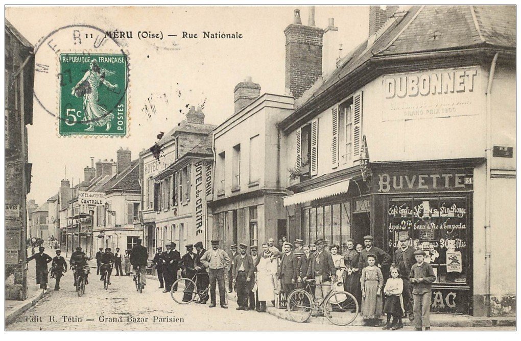 60 MERU. Tabac Buvette Rue Nationale 1908 Hôtel du Centre. Panneau Dubonnet