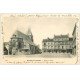 carte postale ancienne 60 NEUILLY-EN-THELLE. Eglise et Place 1903. Magasin Comptoirs Français