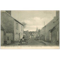 carte postale ancienne 60 NOTRE-DAME DU THIL. Attelage Ane rue de la Mie au Roy