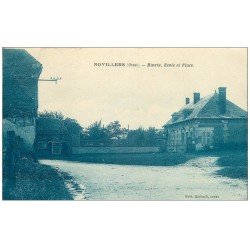 carte postale ancienne 60 NOVILLERS. Mairie, Ecole et Place
