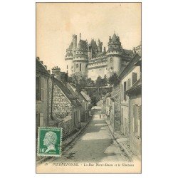 carte postale ancienne 60 PIERREFONDS. Château et Rue Notre-Dame