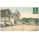 carte postale ancienne 60 PIERREFONDS. Hôtel du Commerce et des Ruines , Charcuterie et Boucherie sur la Place 1910