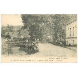 carte postale ancienne 60 RESSONS-SUR-MATZ. Moulin et Rivière "" Le Matz "" 1916