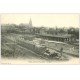 carte postale ancienne 60 SAINT-JUST-EN-CHAUSSEE. La Gare avec Train et Locomotive