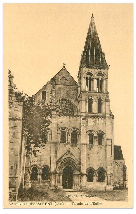 carte postale ancienne 60 SAINT-LEU-D'ESSERENT. Eglise façade