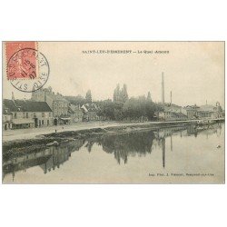 carte postale ancienne 60 SAINT-LEU-D'ESSERENT. Le Quai en Amont 1907