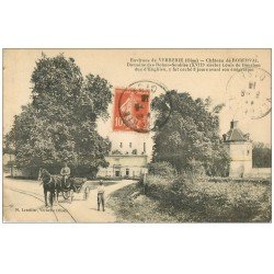 carte postale ancienne 60 VERBERIE. Château Roberval 1916 superbe attelage