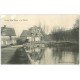 carte postale ancienne 60 VIVIERS FRERE ROBERT. Le Moulin. Attelage livraison "" Nouvelles Galeries "" de Compiègne