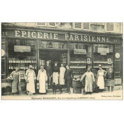 carte postale ancienne Rare 60 CLERMONT. Epicerie Parisienne Bosquet 22 Rue de la République. Café Le Parisien