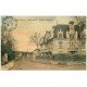 carte postale ancienne 61 BAGNOLES-DE-L'ORNE. Pension Pasquier au Rond-Point 1907. Superbe Carte Toilée