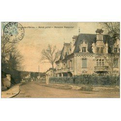 carte postale ancienne 61 BAGNOLES-DE-L'ORNE. Pension Pasquier au Rond-Point 1907. Superbe Carte Toilée