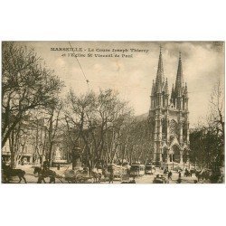 carte postale ancienne 13 MARSEILLE. Cours Joseph Thierry Eglise Saint-Vincent de Paul