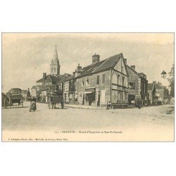 carte postale ancienne 61 BRIOUZE. Route Argentan et Rue Saint-Gervais. Magasin Photographie