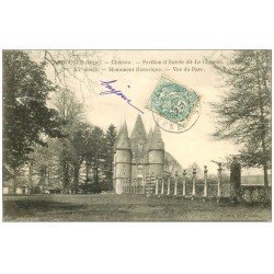 carte postale ancienne 61 CARROUGES. Le Château 1906 Parc et Pavillon