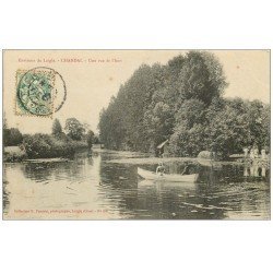 carte postale ancienne 61 CHANDAI. Rameurs sur l'Iton 1907 et Jardiniers