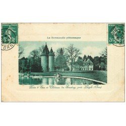 carte postale ancienne 61 CHATEAU DE SOUCHEY. Pièce d'Eau 1910