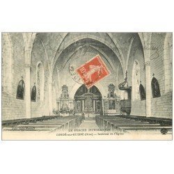 carte postale ancienne 61 CONDE-SUR-HUISNE. L'Eglise intérieur 1911