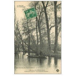 carte postale ancienne 61 DORCEAU. Passeur Bords de l'Huisne 1913
