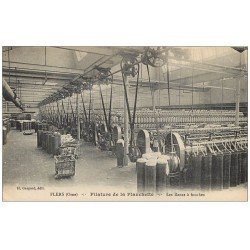 carte postale ancienne 61 FLERS. Filature de la Planchette les Bancs à broches. Usine