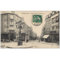 61 FLERS. Place Centrale et Grande Rue 1915