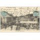 carte postale ancienne 61 FLERS. Place du Marché 1904 Hôtel de Bretagne