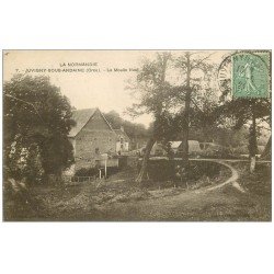 carte postale ancienne 61 JUVIGNY-SOUS-ANDAINE. Le Moulin Neuf 1921 animation