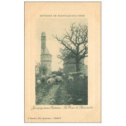 carte postale ancienne 61 JUVIGNY-SOUS-ANDAINE. Moutons Tour de Bonvouloir